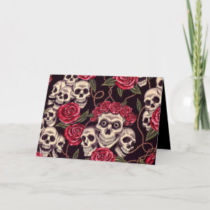 Carte Crânes et roses