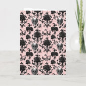 Carte Crânes et roses gothiques roses et noirs (Dos)