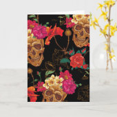 Carte crânes floraux (Fleur jaune)