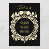 Carte Crânes gothiques Plan de siège Mariage Numéro de t (Dos)