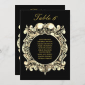 Carte Crânes gothiques Plan de siège Mariage Numéro de t (Devant / Derrière)