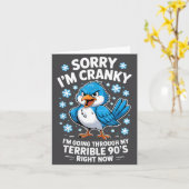 Carte Cranky Bird Terrible 90s Funny Quote Design  (Fleur jaune)