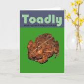 Carte Crapaud drôle Toadly Frog Joyeux Anniversaire (Fleur jaune)