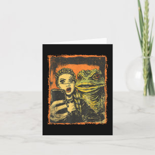 Carte Crapaud Monstre Selfie Avec Fille Gothique Horreur
