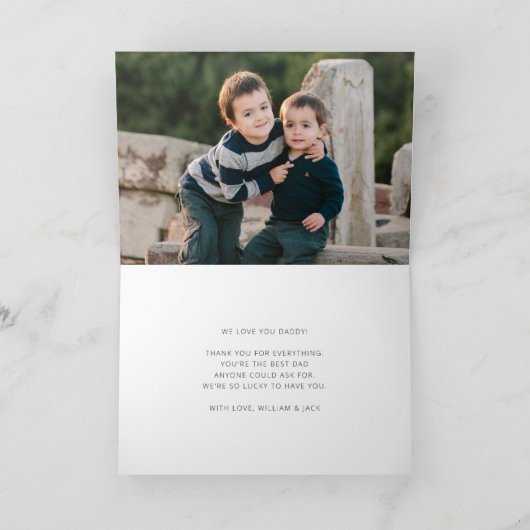 Carte Cravate moderne papa Marine Bleu Bow Joyeuse Fête  (Intérieur)