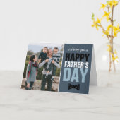 Carte Cravate moderne papa Marine Bleu Bow Joyeuse Fête  (Fleur jaune)