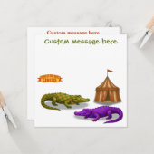 Carte Crawford, crocodile de cirque peint (Devant/Arrière en situation)