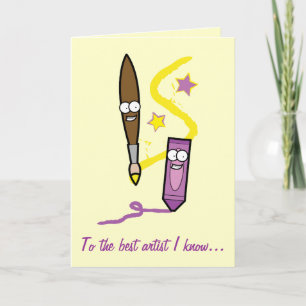 Carte Crayon and Paintbrush Mother's Day