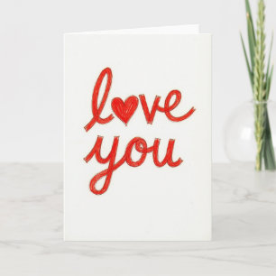 Carte Crayon Cœur Je T'Aime