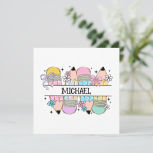Carte Crayon Coloré Personnalisé - Retour À L'École