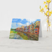 Carte Crayon de couleur Espagne-Gérone (Fleur jaune)