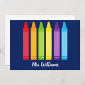 Carte Crayon de l'enseignant de la maternelle sur  (Devant / Derrière)