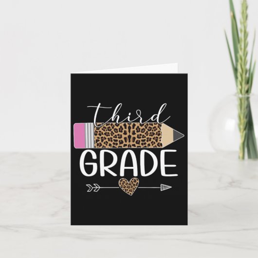 Carte Crayon Leopard De Grade Retour À L'École Enseignan (Devant)