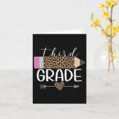 Carte Crayon Leopard De Grade Retour À L'École Enseignan (Fleur jaune)