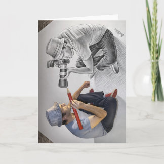 Carte Crayonnez contre l'appareil-photo - l'art 3D -