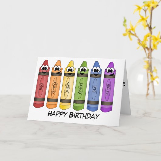 Carte Crayons (Fleur jaune)