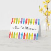 Carte Crayons arc-en-ciel personnalisés Appréciation de (Fleur jaune)