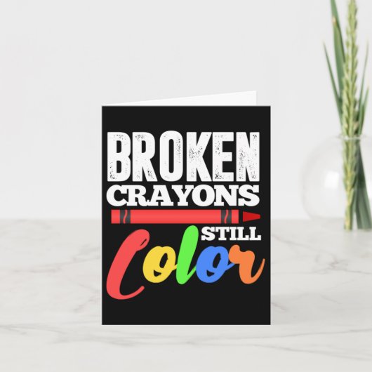 Carte Crayons cassés Couleur encore Sensibilisation à la (Devant)