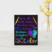 Carte Crayons cassés Couleur encore Tee Prévention du su (Fleur jaune)