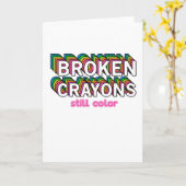 Carte Crayons cassés encore couleur santé mentale (Fleur jaune)