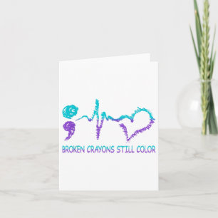 Carte Crayons cassés Toujours Couleur Suicide Prévention