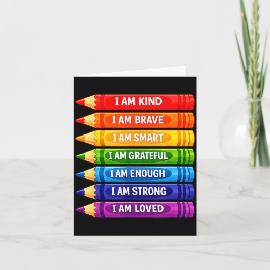 Carte Crayons d'affirmations positives pour les enfants (Devant)