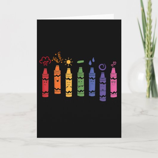 Carte Crayons de couleur d'humeur Professeur (Devant)
