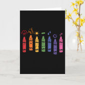 Carte Crayons de couleur d'humeur Professeur (Fleur jaune)