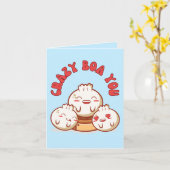 Carte Crazy Bao You - Funny Bao Bun Pun (Fleur jaune)
