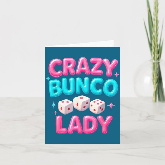 Carte Crazy Bunco Lady Funny Bunco Dice Game Night Women (Devant)