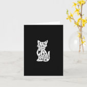 Carte Crazy Chat Lady Drôle Filles Femmes Kitty Kitten A (Fleur jaune)