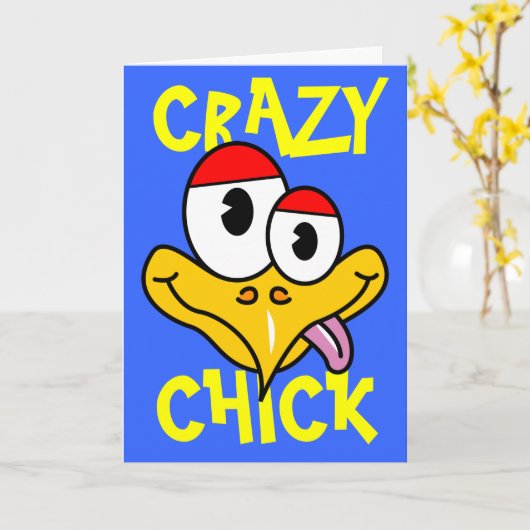 Carte Crazy Chick Va Bien Bientôt (Fleur jaune)