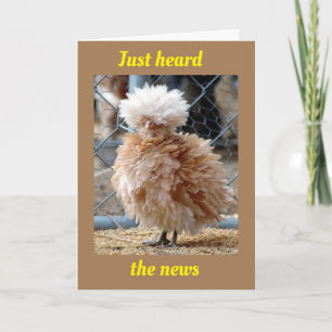Carte CRAZY CHICKEN DIT HEUREUX 70ème ANNIVERSAIRE ! Car