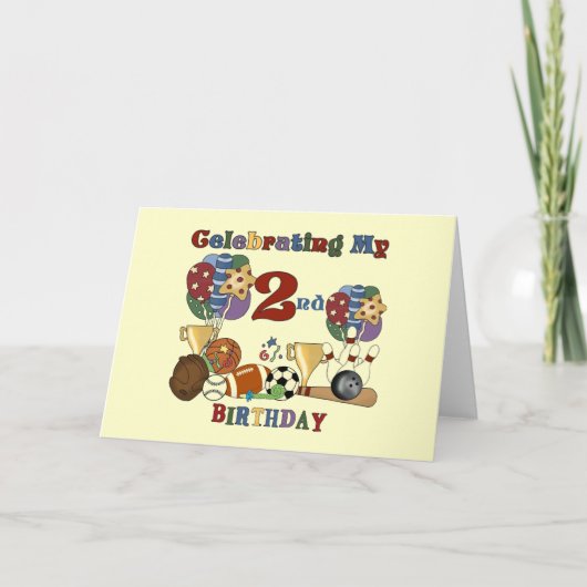 Carte Crazy For Sports 2e Anniversaire T-shirts et cadea (Devant)