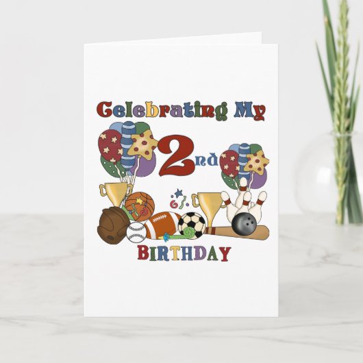 Carte Crazy For Sports 2e Anniversaire T-shirts et cadea (Devant)