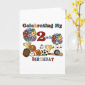 Carte Crazy For Sports 2e Anniversaire T-shirts et cadea (Fleur jaune)