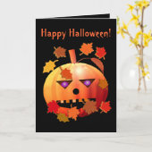 Carte Crazy Halloween Citrouille (Fleur jaune)