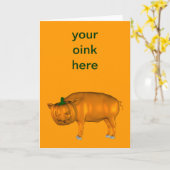 Carte Crazy Halloween Cochon (Fleur jaune)