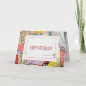 Carte Crazy Patchwork Quilt pour Anniversaire (Devant)