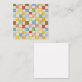 CARTE CRAZY QUILT 2,5 x 2,5 Carré (Devant / Derrière)