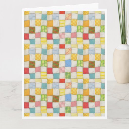 Carte CRAZY QUILT Big Birthday Card / Blanc (Devant)