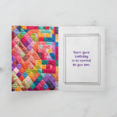 Carte Crazy Quilt et Aiguille Pour Anniversaire (Intérieur)