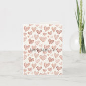 Carte Cream Blush Pink Heart Valentine's Day (Devant)