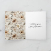 Carte Cream Brown Floral Christmas (Intérieur)