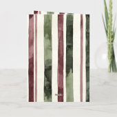 Carte Cream Burgundy Red Stripes Christmas Snowmen Cup (Dos)