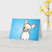 Carte Cream Chihuahua Head Tilt Custom Message (Fleur jaune)