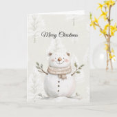 Carte Cream Christmas Trees Snowman (Fleur jaune)
