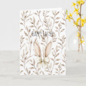 Carte Cream Easter Bunny Rabbit Ears (Fleur jaune)