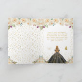 Carte Cream Floral Blonde Coiffeuse fille Joyeux anniver (Intérieur)