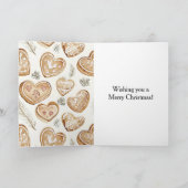 Carte Cream Gingerbread Christmas Hearts  (Intérieur)